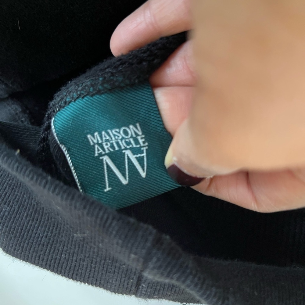Maison Article Black Zip Pocket Hoodie Men’s Size M | Minimalist Streetwear - Picture 12 of 15